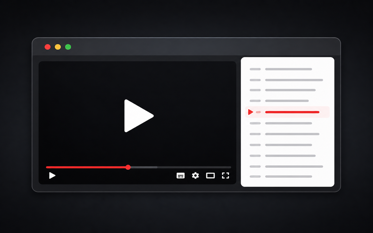 youtube transcriber shown beside a YouTube video